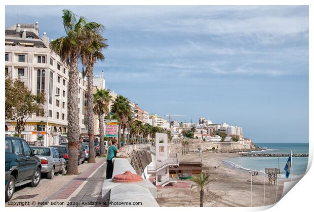 The seafront in Ceuta, a Spanish autonomous city. North Africa. Print by Peter Bolton