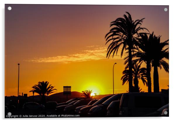Tenerife sunset  Acrylic by Julia Janusz