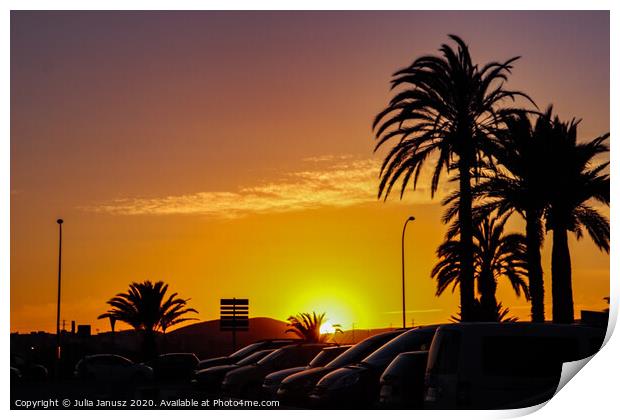 Tenerife sunset  Print by Julia Janusz