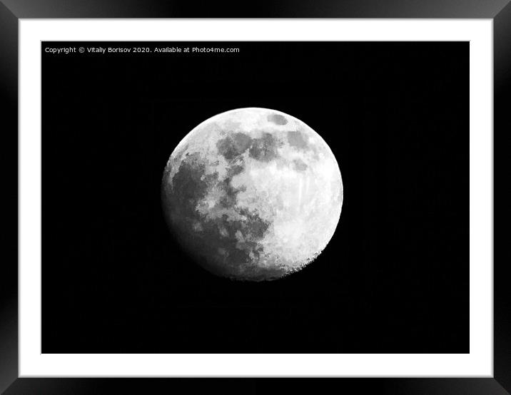 The surface of the moon with craters Framed Mounted Print by Vitaliy Borisov