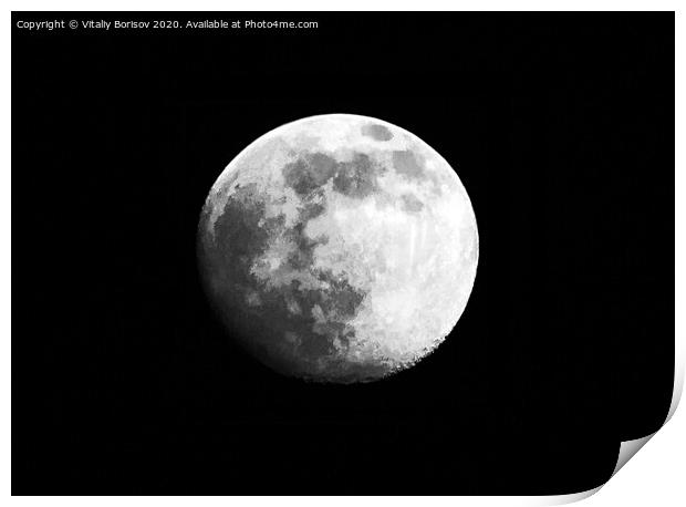 The surface of the moon with craters Print by Vitaliy Borisov