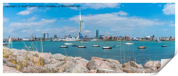 Portsmouth City and Harbour Print by Geoff Smith