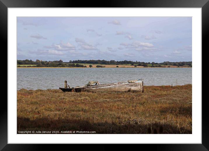 An old boat in Suffolk  Framed Mounted Print by Julia Janusz