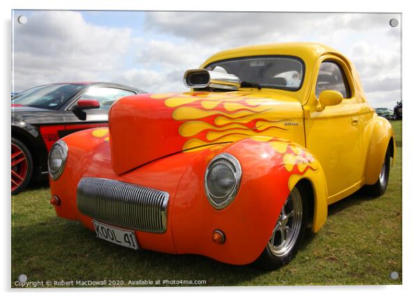 American hot rod at Kumeu Classic Car Show, New Zealand Acrylic by Robert MacDowall