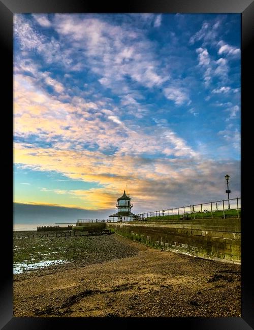 Lighthouse sky at sunrise  Framed Print by Steven Collis