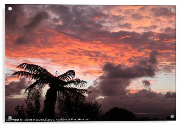 Evening sky over Otumoetai, Bay of Plenty, New Zealand Acrylic by Robert MacDowall