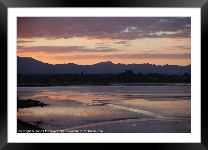 Evening sky over the Kaimais, Bay of Plenty, New Zealand - 1 Framed Mounted Print by Robert MacDowall