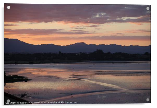 Evening sky over the Kaimais, Bay of Plenty, New Zealand - 1 Acrylic by Robert MacDowall