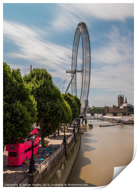 The London Eye Print by Adrian Rowley
