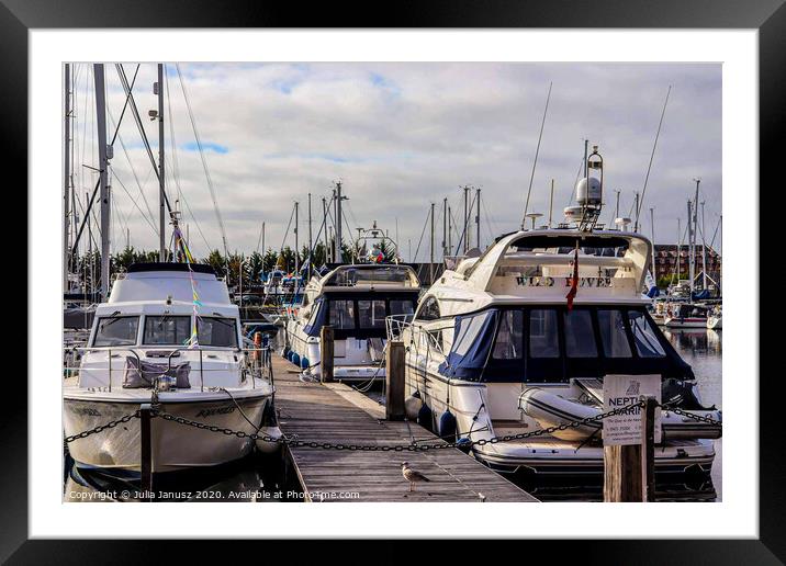 Boats at the waterfront  Framed Mounted Print by Julia Janusz
