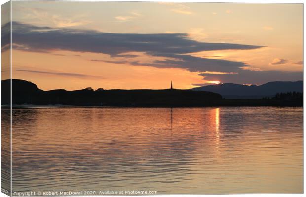 Sunset over the bay at Oban Canvas Print by Robert MacDowall