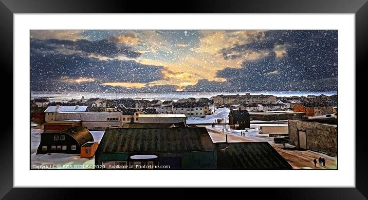 Sunshine through the snow Framed Mounted Print by ROS RIDLEY