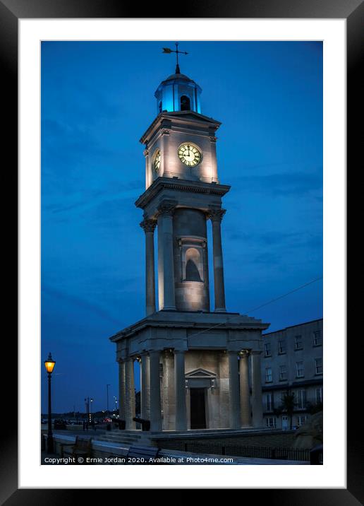 Herne Bay Clock tower Framed Mounted Print by Ernie Jordan