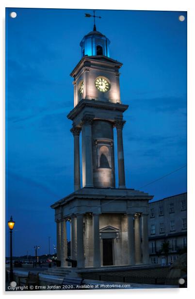 Herne Bay Clock tower Acrylic by Ernie Jordan