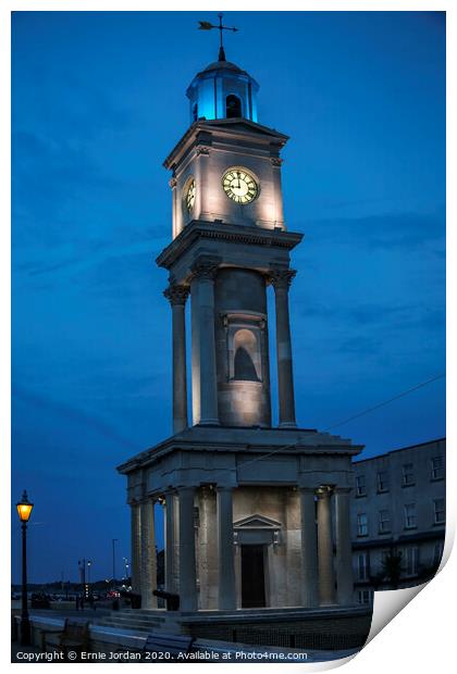 Herne Bay Clock tower Print by Ernie Jordan
