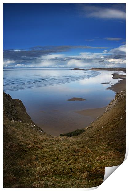 Rhossili Bay, Gower Peninsula,Wales Print by Simon Gladwin