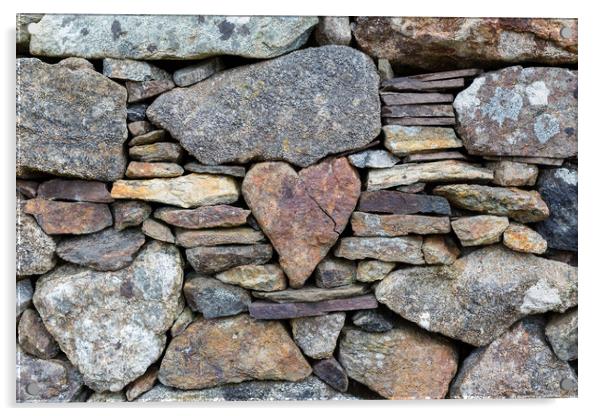 Broken heart made of stone Acrylic by Steve Jackson