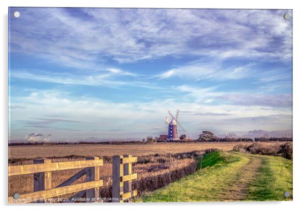 Tower Windmill Norfolk Acrylic by Jim Key