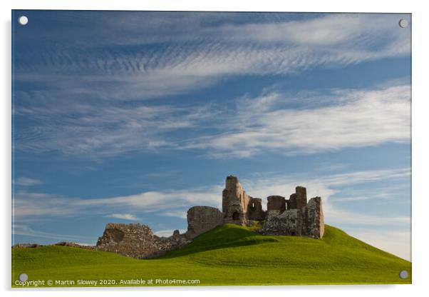 Duffus Castle Acrylic by Martin Slowey