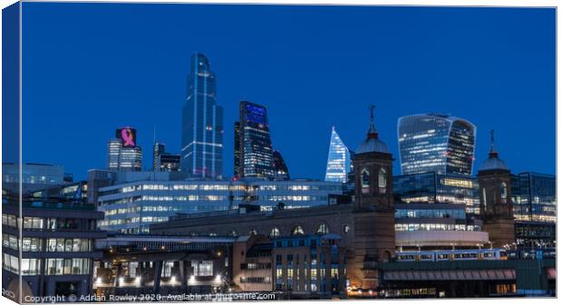 London's Blue Hour Canvas Print by Adrian Rowley