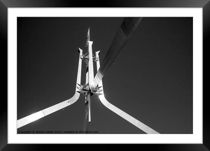 Parliament Flag Pole, Canberra, Australia Framed Mounted Print by Steven Ralser