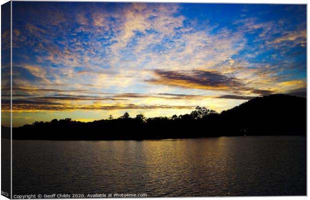 Dramatic sunrise seascape, Pittwater, Sydney. Canvas Print by Geoff Childs