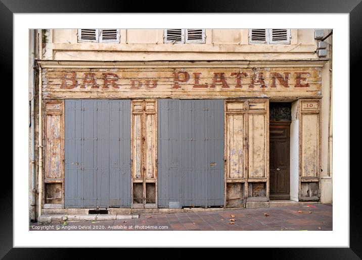 Bar du Platane - Marseille Framed Mounted Print by Angelo DeVal