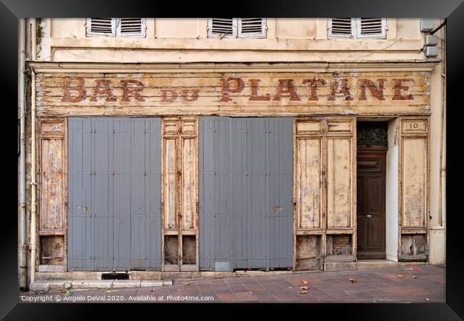 Bar du Platane - Marseille Framed Print by Angelo DeVal