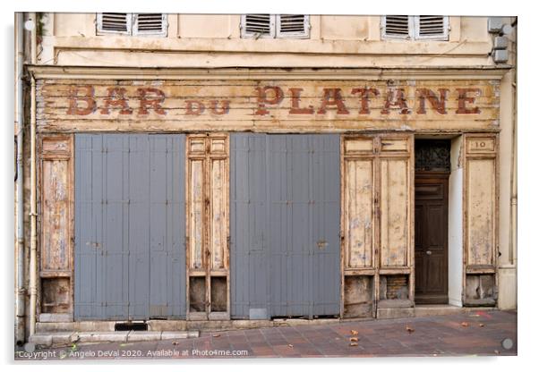 Bar du Platane - Marseille Acrylic by Angelo DeVal