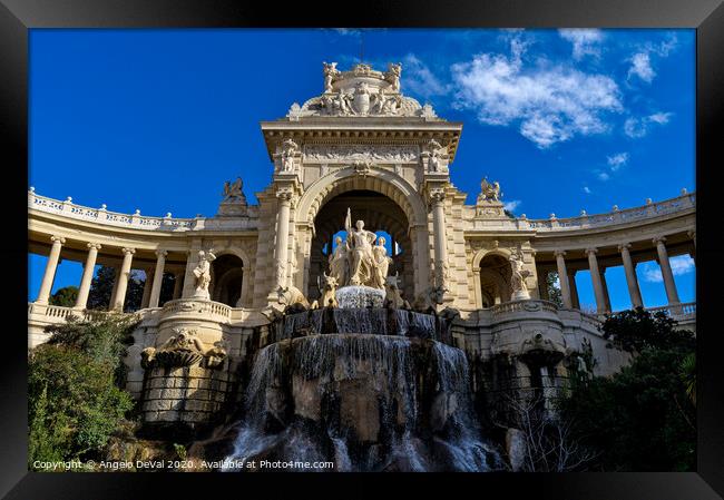 Palais Longchamp Water Fountain - Marseille Framed Print by Angelo DeVal