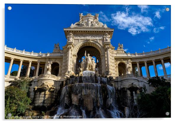 Palais Longchamp Water Fountain - Marseille Acrylic by Angelo DeVal