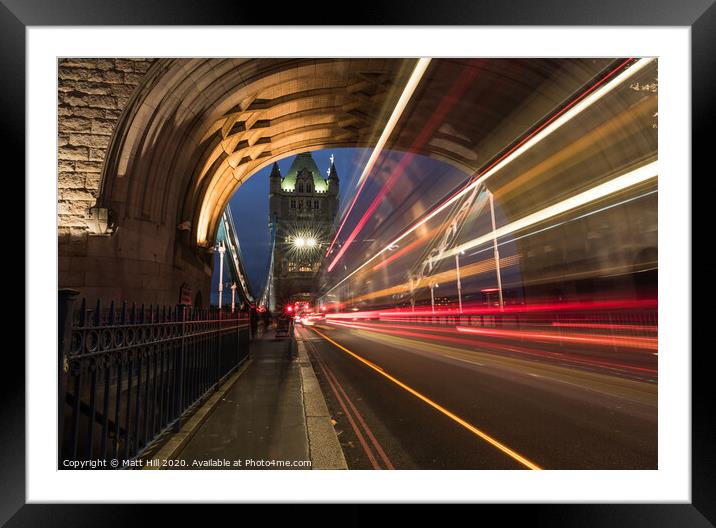 Tower Bridge Bus Framed Mounted Print by Matt Hill
