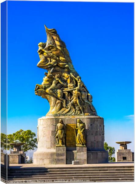 Victory Monument Statue May 5th Battle Puebla Mexico Canvas Print by William Perry