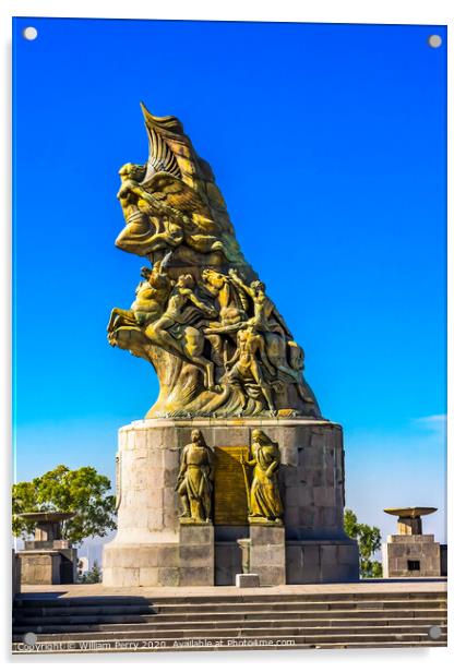 Victory Monument Statue May 5th Battle Puebla Mexico Acrylic by William Perry