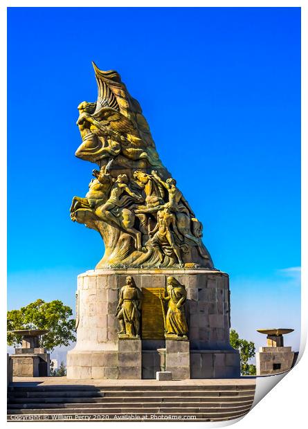 Victory Monument Statue May 5th Battle Puebla Mexico Print by William Perry