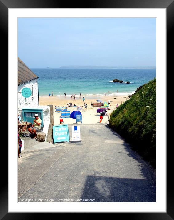 The entrance to Porthgwidden neach at St. Ives in Cornwall. Framed Mounted Print by john hill