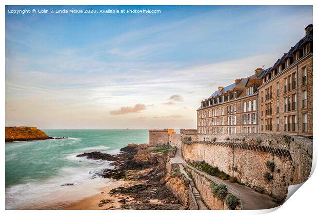 Saint-Malo in Early Morning Print by Colin & Linda McKie