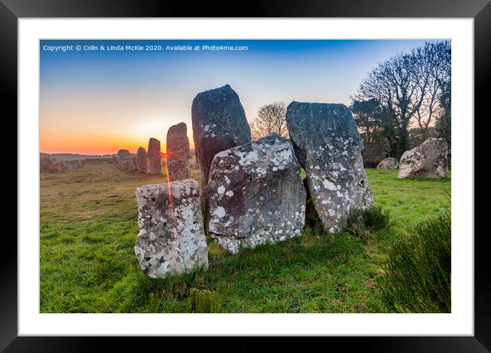 Sunrise at Carnac, Brittany Framed Mounted Print by Colin & Linda McKie