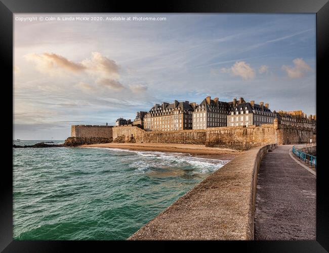 Saint-Malo Pier and Town Framed Print by Colin & Linda McKie