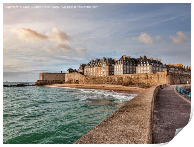 Saint-Malo Pier and Town Print by Colin & Linda McKie