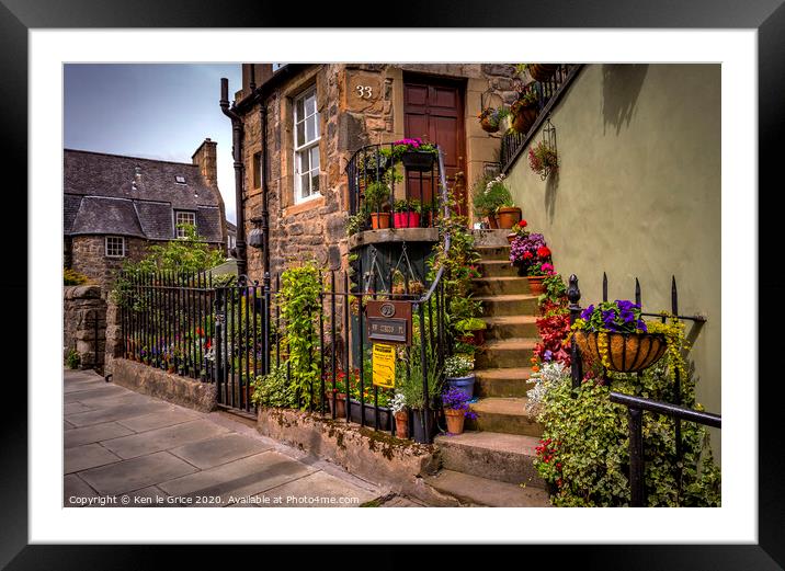 Flowers in Stockbridge, Edinburgh Framed Mounted Print by Ken le Grice
