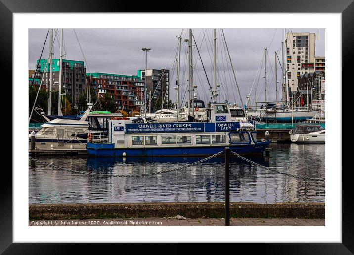 Waterfront boats  Framed Mounted Print by Julia Janusz