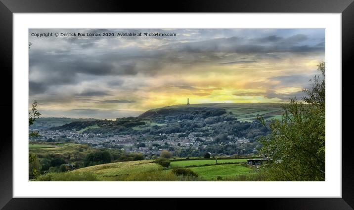 Holcombe hill and peel tower Framed Mounted Print by Derrick Fox Lomax