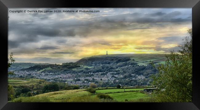 Holcombe hill and peel tower Framed Print by Derrick Fox Lomax