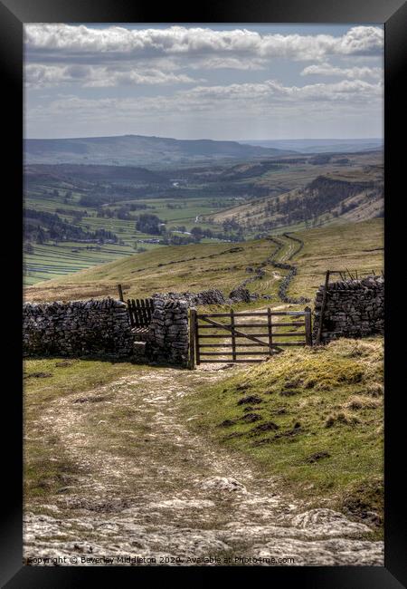 Top Mere Road from Kettlewell Framed Print by Beverley Middleton