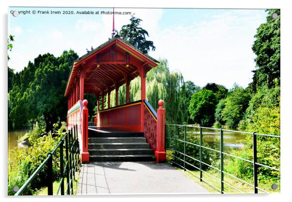 Birkenhead Park's Iconic Swiss Bridge Acrylic by Frank Irwin