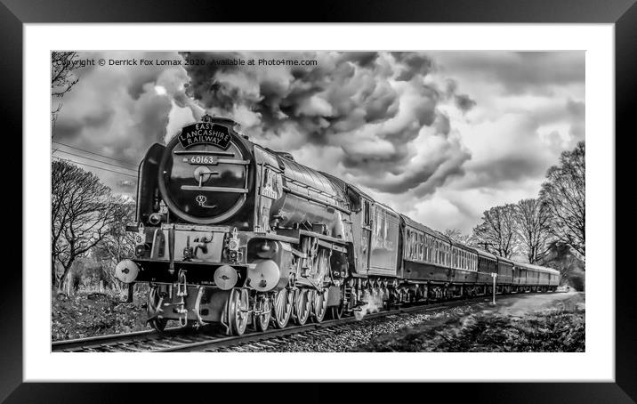 Tornado 60163 locomotive At East Lancs Railway Framed Mounted Print by Derrick Fox Lomax