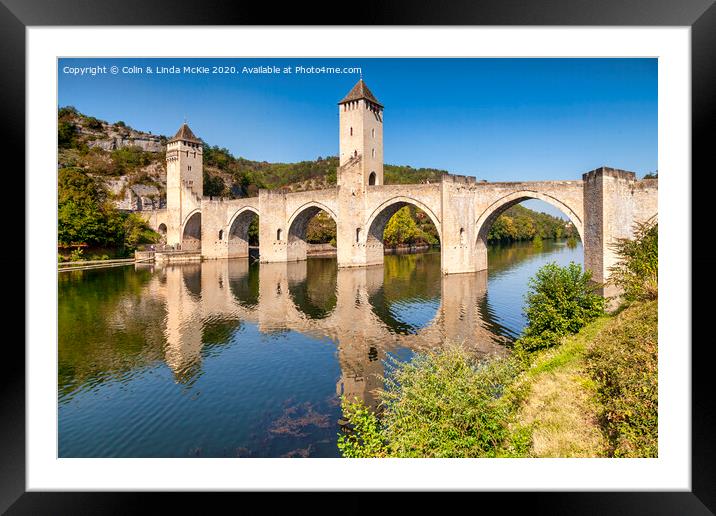 Pont Valentre and River Lot Framed Mounted Print by Colin & Linda McKie