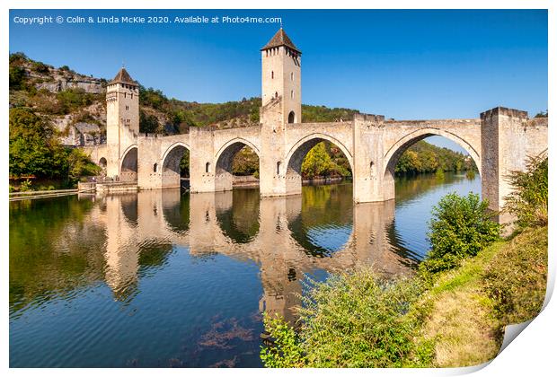 Pont Valentre and River Lot Print by Colin & Linda McKie