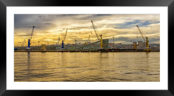 La Coruna Port Framed Mounted Print by DiFigiano Photography